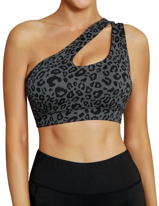 One-Shoulder Shockproof Running Sports Bra