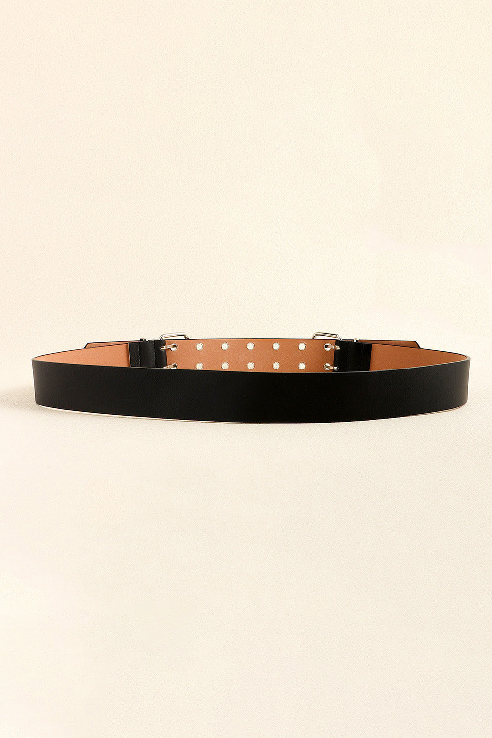 Leather Two Row Eyelet Belt