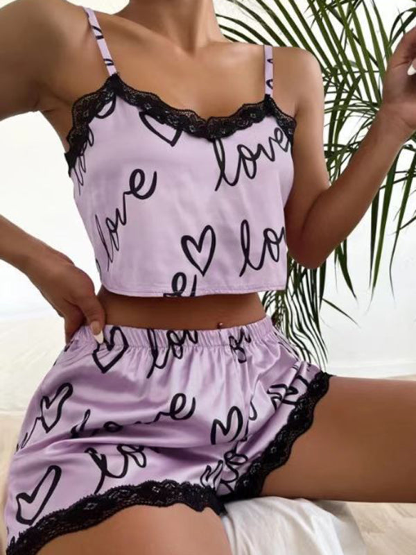 Cute Love Print Pajamas