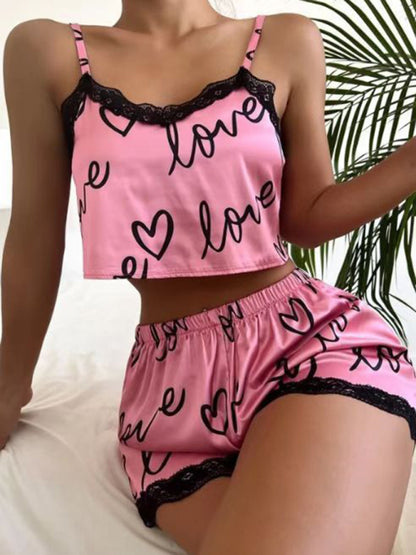 Cute Love Print Pajamas