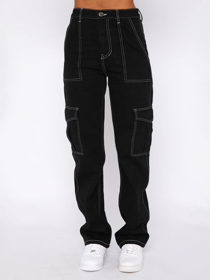 Straight multi-pocket overalls