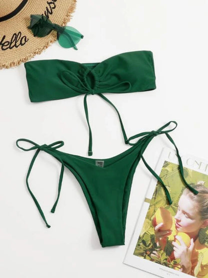 One-piece low waist strapless bikini