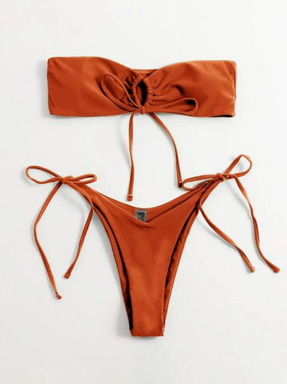 One-piece low waist strapless bikini