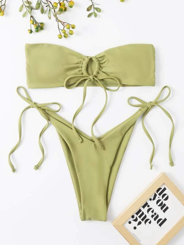 One-piece low waist strapless bikini