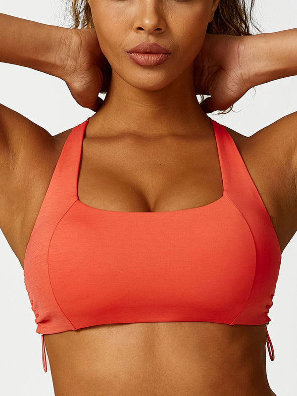 Breathable solid color yoga bra