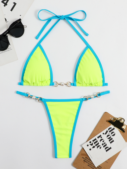 Ladies Knight sexy solid color bikini suit