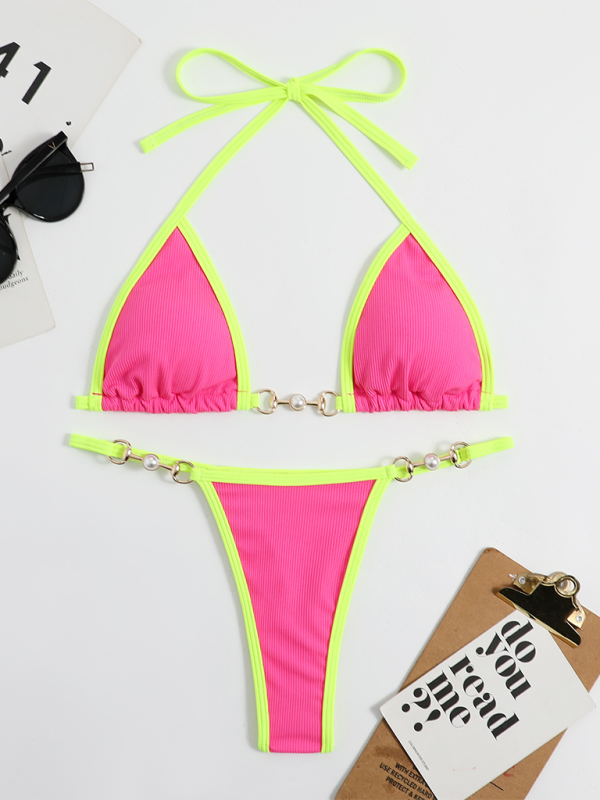 Ladies Knight sexy solid color bikini suit