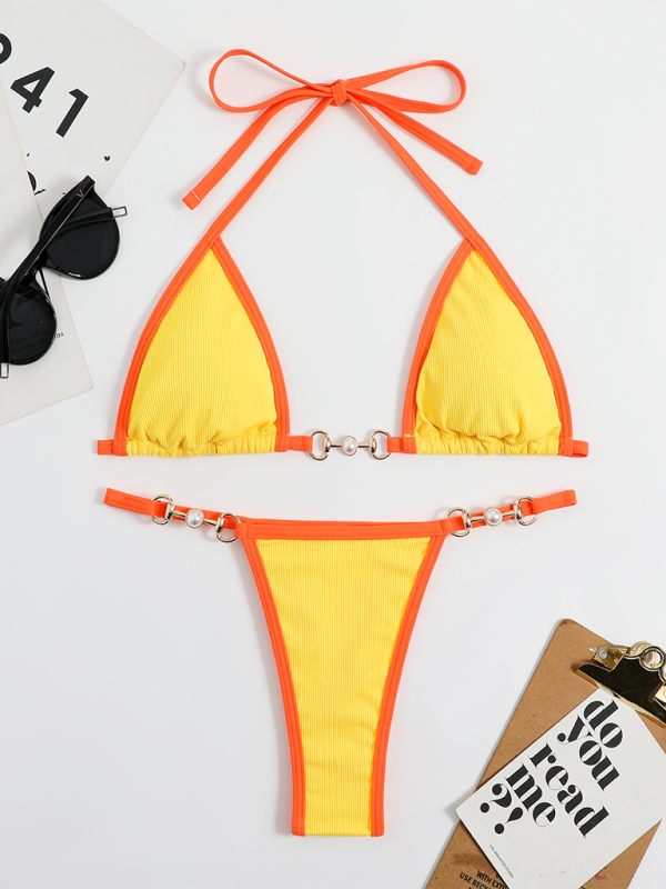 Ladies Knight sexy solid color bikini suit