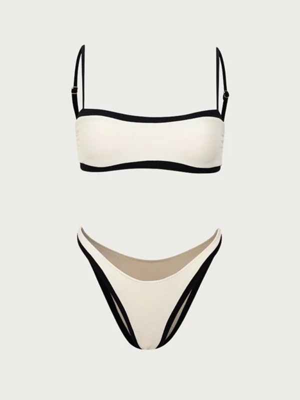 White and black bikini set