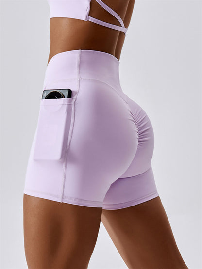 Crossover Waist Leggings Sports Shorts