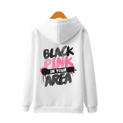 black pink hoodie